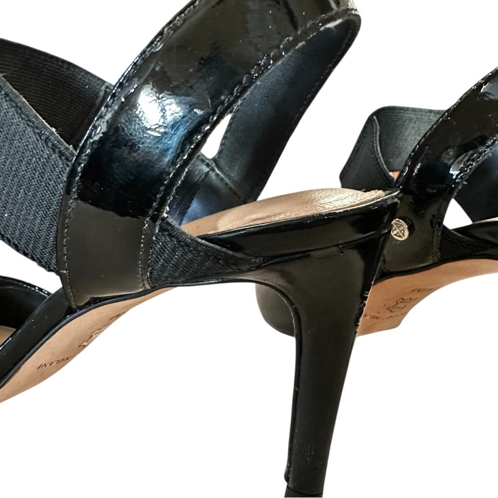 Antonio Melani Black Patent Slingback Size 8.5 Pointed Toe Stretch Strap Pumps - Picture 8 of 12